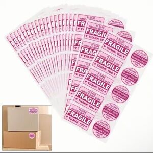 100 Fragile Handle With Care Stickers (10 sheets)